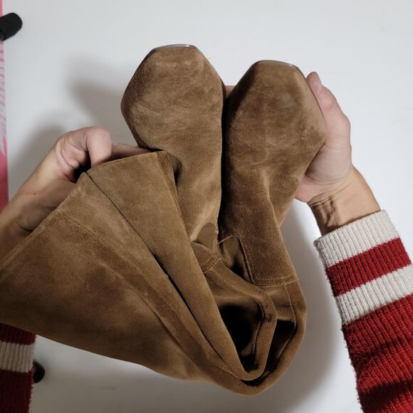 NEW Vince Camuto Cristen Knee High Boots Womens 7 Brown Suede Contemporary - Picture 6 of 11